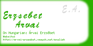 erzsebet arvai business card