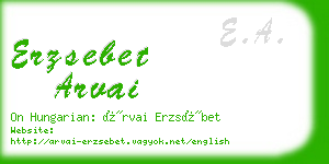 erzsebet arvai business card
